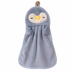 Hanging Towel Absorbent Baby Towel Cute Penguin Duck Skin Friendly Soft for Kids Blue