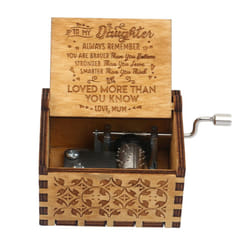 Wooden Music Box Mom to -You Are Engraved Christmas Gift Hand-Cranked Wooden Music Box Sunlight Crafts