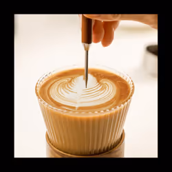 Coffee Art Pen, Coffee Fancy Art Needle Barista Tool, Wood Handle Stainless Decorating Coffee Art Needle