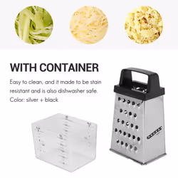 4 Sided Blades Cheese Vegetables Grater Carrot Cucumber Slicer Cutter Box Container Stainless