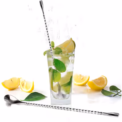Mixing Spoon Stainless Steel Set of 2 Professional Cocktail Bar Tool  Japanese Style Teardrop End Design
