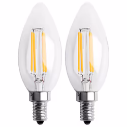 2X Dimmable E12 4W COB Candle Flame Filament LED Light Bulb Lamp 10 x 3.5cm