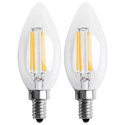 2X Dimmable E12 4W COB Candle Flame Filament LED Light Bulb Lamp 10 x 3.5cm