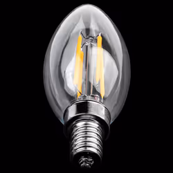 2X Dimmable E12 4W COB Candle Flame Filament LED Light Bulb Lamp 10 x 3.5cm