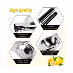 Lemon Squeezer - New Stainless Steel Manual Lemon Juicer, Lemon Squeezer Press with High Strength, Silicone Handle