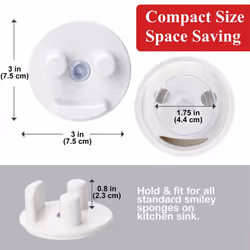 Sponge Holder,Sink W/Suction Cup Installation, Sponge Organizer for Kitchen/ Bathroom Sink, Self Draining