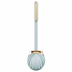 Toilet Brush Shell Shape Household Silicone Toilet Cleaning Brush Tool Long Handle Home Bathroom Blue-green