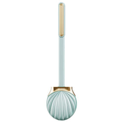 Toilet Brush Shell Shape Household Silicone Toilet Cleaning Brush Tool Long Handle Home Bathroom Blue-green