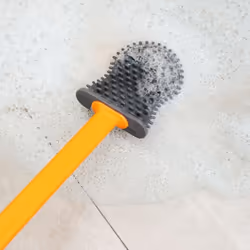 Toilet Brush Shell Shape Household Silicone Toilet Cleaning Brush Tool Long Handle Home Bathroom Blue-green