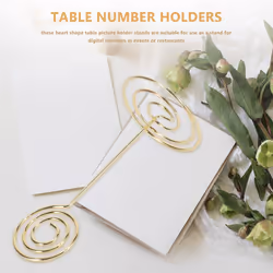 12 Pack Table Number Card Holders Photo Holder Stands Place Paper Clips, Circle Shape
