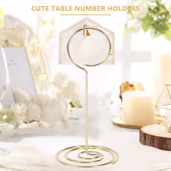 12 Pack Table Number Card Holders Photo Holder Stands Place Paper Clips, Circle Shape