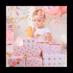 Pink Gold Birthday Girls Folded Sheets for Party,Wedding,'s Day,All Occasion