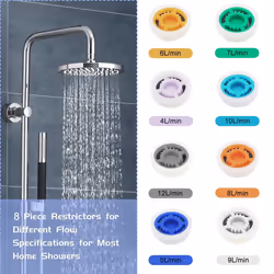 11 Shower Shower Flow Restrictor, Water Saving Insert, Flow Restrictor, for Shower, Water-Saving Shower Head