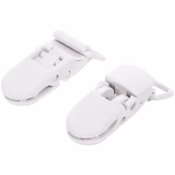 20Pcs Baby Kids T-Shape Plastic Clips Soother Dummy Style Badge Holder White