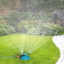 Garden Sprinkler, Adjustable Rotating Lawn Sprinkler 3 Arm Rotating Sprinkler,Automatic Water Sprinkler
