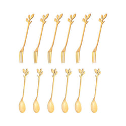 12 Packs of Stainless Steel Fork and Spoon Set, Ice Cream Tea Coffee Spoon Tableware Kitchen Tableware