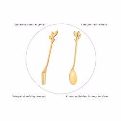 12 Packs of Stainless Steel Fork and Spoon Set, Ice Cream Tea Coffee Spoon Tableware Kitchen Tableware