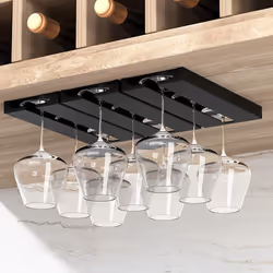 Kitchen Wall Mount Wine Glasses Holder Classification Hanging Glass Cup Rack Punch-Free Cupboard Organizer 1Pcs