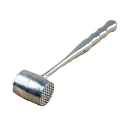 Silver Two Sides Aluminum Round Meat Hammer Mallet Tenderizer Beef Pork Chicken Beater Length 20.5cm Diameter 3.5cm