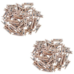 200 Pcs 25mm Mini Wooden Clip Pin Line Photo Baby