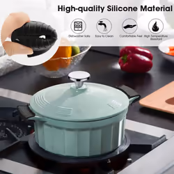 Thickened Silicone Pan Handle Cover Insulation Cover Pan Ear Clip Cast Iron Pan Frying Pan Wok Handle Holder,Black,4PCS