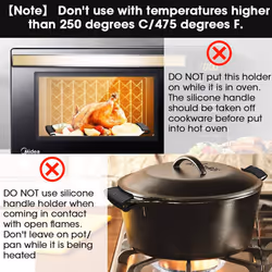 Thickened Silicone Pan Handle Cover Insulation Cover Pan Ear Clip Cast Iron Pan Frying Pan Wok Handle Holder,Black,4PCS