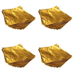 100pcs Square Chocolate Lolly Paper Aluminum Foil Wrappers Gold