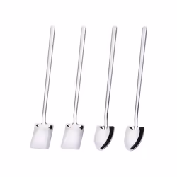Iced Tea Spoons, Stainless Steel Long Handle Coffee Spoon, Ice Cream Spoon Stirring Spoon Drinking Tools 4 Pcs