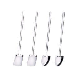 Iced Tea Spoons, Stainless Steel Long Handle Coffee Spoon, Ice Cream Spoon Stirring Spoon Drinking Tools 4 Pcs