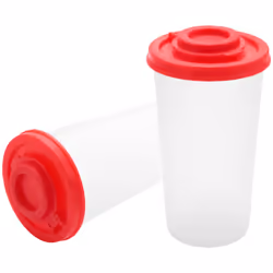2 Salt and Pepper Shakers Moisture Proof ,Salt Shaker with Red Covers Lids Plastic Airtight Spice Jar Dispenser