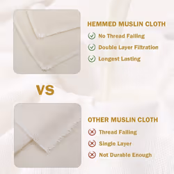 6 Pack Cheeseclothes, Unbleached Pure Cotton Muslin Clothes Soft Square Cheese Clothes for Cooking, Straining, Baking