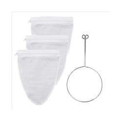Ultra Fine Mesh Strainer Bag with Zipper,Strainers Fine Mesh with Reinforced Frame and Sturdy Handle,Nut Milk Bags S