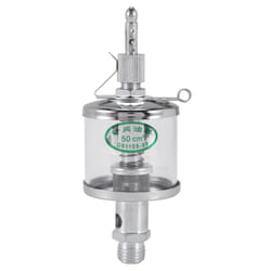 50mL Engine Machine Lubricator Oil Gravity Drip Feed Oiler Clear+Silver