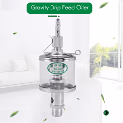 50mL Engine Machine Lubricator Oil Gravity Drip Feed Oiler Clear+Silver