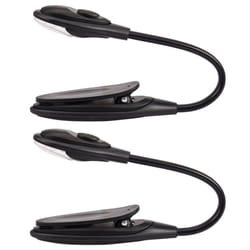 2X Mini Flexible Clip-on Bright Booklight LED Travel Book Reading Lamp White Light Book Holder Small Table Lamp Black