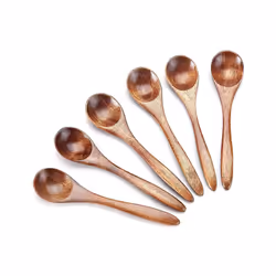 Small Wooden Spoons, 6Pcs Wooden Teaspoon for Cooking Small Condiments Spoon, Mini Wooden for Daily Use