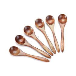 Small Wooden Spoons, 6Pcs Wooden Teaspoon for Cooking Small Condiments Spoon, Mini Wooden for Daily Use