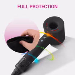 Black Soft Silicone Protective Cover for Hair Dryer,360 Full Protection Chargin Case for Blower Cover Skin