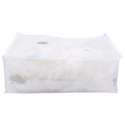 2Pcs Foldable Storage Bag Clothes Blanket Quilt Closet Sweater Organizer Box Bags Supplies White