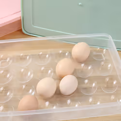 plastic Egg box kitchen egg storage box 24 Grid Eggs holder Stackable freezer storage egg storage Container green
