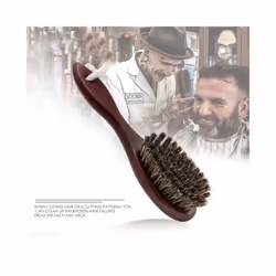 Horse Hair Wave Hair Beard Brush Hair Comb Wooden Handle Curved Comb Men Natural Hair Combs Hair Styling Tools