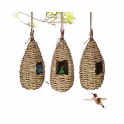 Garden Handing Birds Nest Box Breeding Nest Grass Hand Woven for Outdoors Hanging