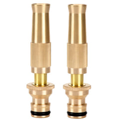 2X High Pressure Hose Nozzle Heavy Duty , Brass Water Hose Nozzles for Garden Hoses, Adjustable Function