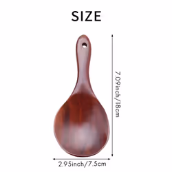 2X Teak Wood Spoon Natural Solid Wood Rice Spoon Wooden Rice Paddle Serving Spoon Wooden Kitchen Utensils