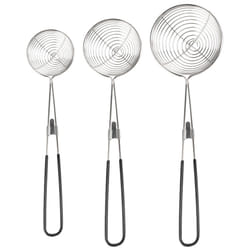3-Piece Round Hot Pot Strainer-Stainless Steel Asian -- Spider Skimming Spoon Set, Mesh Spoon