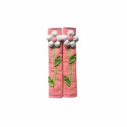 2PCS Pastoral Flower Polka Dot Door/Refrigerator Handle Cover Fridge Door Handle Gloves Home Decor Kitchen Accessories Pink
