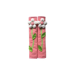 2PCS Pastoral Flower Polka Dot Door/Refrigerator Handle Cover Fridge Door Handle Gloves Home Decor Kitchen Accessories Pink