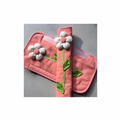 2PCS Pastoral Flower Polka Dot Door/Refrigerator Handle Cover Fridge Door Handle Gloves Home Decor Kitchen Accessories Pink
