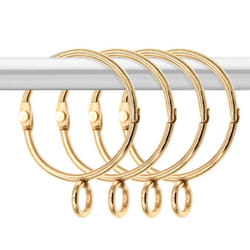 20 Pcs Openable Gold Curtain Rings Open and Metal Rustproof Drapery with for Hook Pins