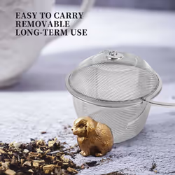 Extra Stainless Steel Twist Lock Mesh Tea Ball Tea Infuser with Hook Chain